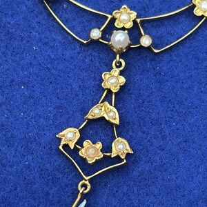 Edwardian 14K Gold Pearl Necklace